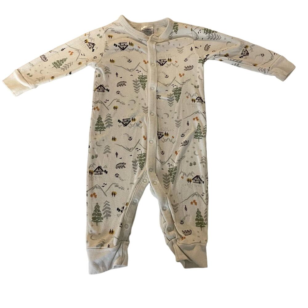 Modern Moments by Gerber Wilderness Cabin and Trees Print Bodysuit 3-6M